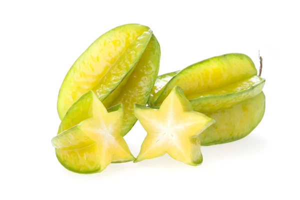 Karambola, Sternfrucht isoliert auf weißem Hintergrund — Stockfoto