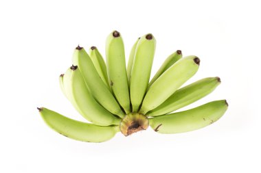 yeşil muz çiğ beyaz arka plan üzerinde izole