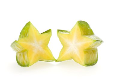 carambola, star beyaz arka plan üzerinde izole meyve