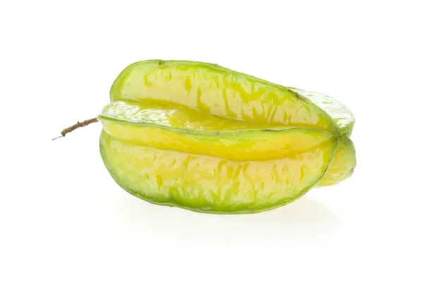 Carambola, frutto stellato isolato su fondo bianco — Foto Stock