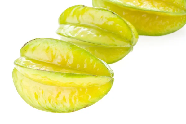 Carambola, fruta estrella aislada sobre fondo blanco —  Fotos de Stock