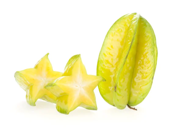 Carambola, 스타 과일 흰색 배경에 고립 — 스톡 사진