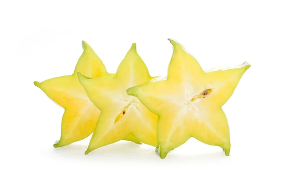 Karambola, Sternfrucht isoliert auf weißem Hintergrund — Stockfoto