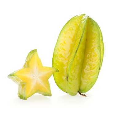 carambola, star beyaz arka plan üzerinde izole meyve