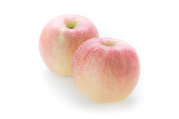 흰색 바탕에 사과 후 지 과일 물 상품 — 스톡 사진