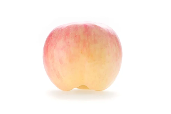 Elma fuji meyve beyaz arka plan üzerinde izole bir diş şekli — Stok fotoğraf