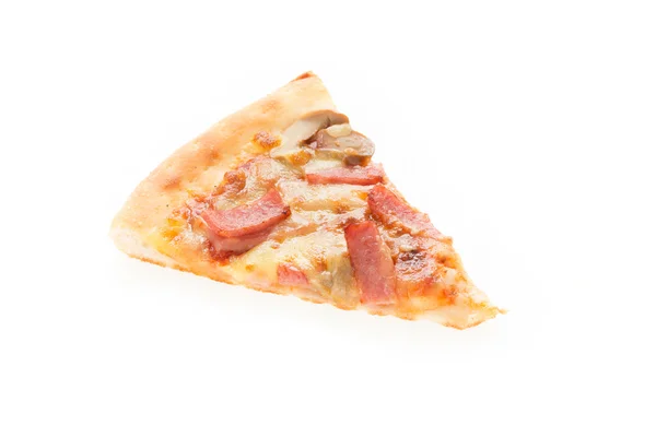 Tranche de pizza isolée sur fond blanc — Photo