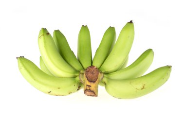 yeşil muz çiğ beyaz arka plan üzerinde izole