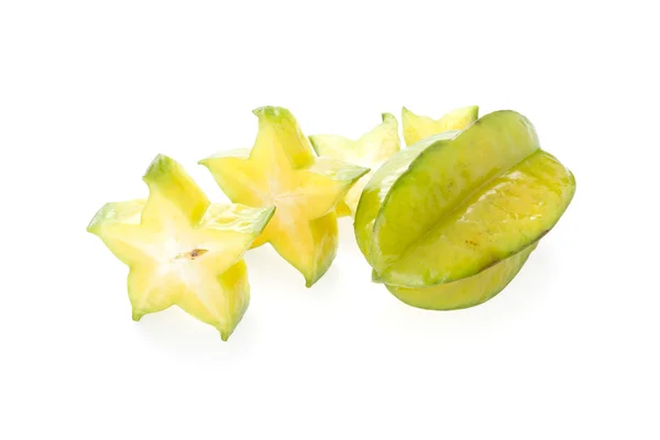 Carambola, star frukt isolerad på vit bakgrund — Stockfoto