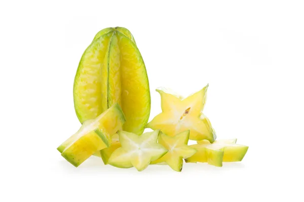 Carambola's, Stervrucht geïsoleerd op witte achtergrond — Stockfoto