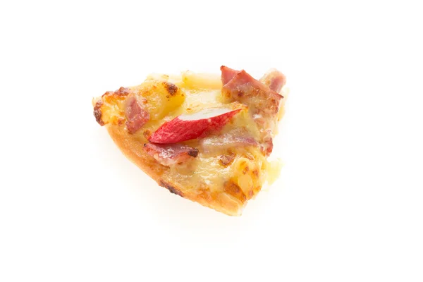 Felie de pizza izolată pe fundal alb — Fotografie, imagine de stoc