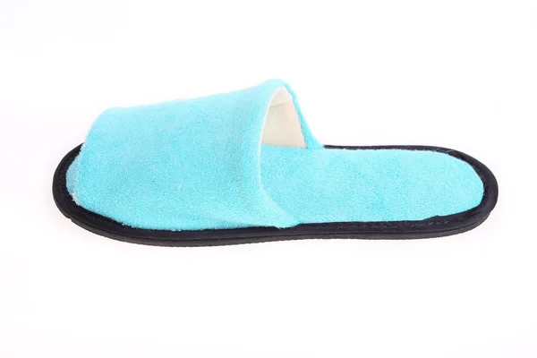 Blauwe slippers schoeisel geïsoleerd op witte achtergrond — Stockfoto