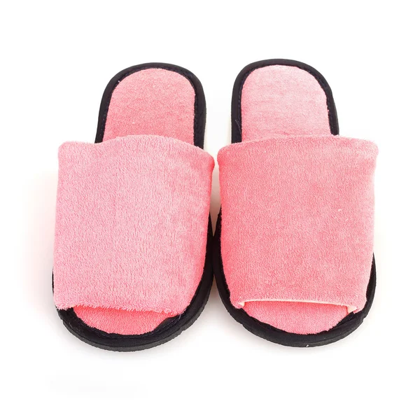 Pink slippers footwear isolated on white background — Stock Photo, Image