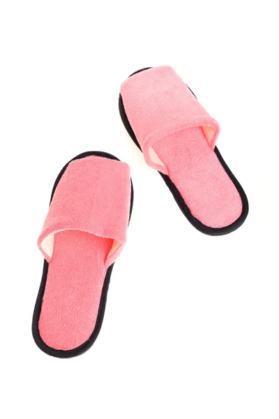 Roze pantoffels schoeisel geïsoleerd op witte achtergrond — Stockfoto
