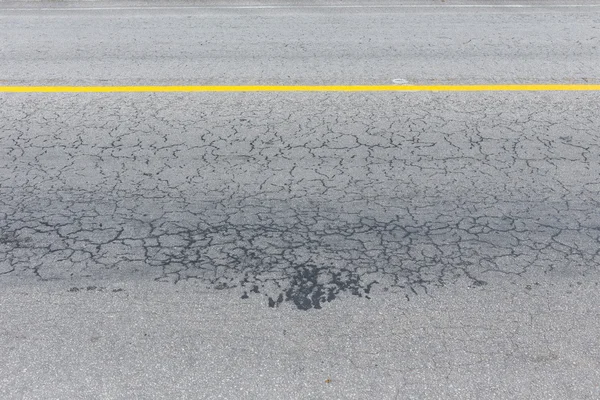 Asphalt black road empty with crack damage — Stock Photo, Image