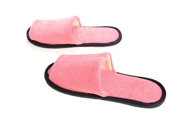 Pink slippers footwear isolated on white background — Stock Photo, Image