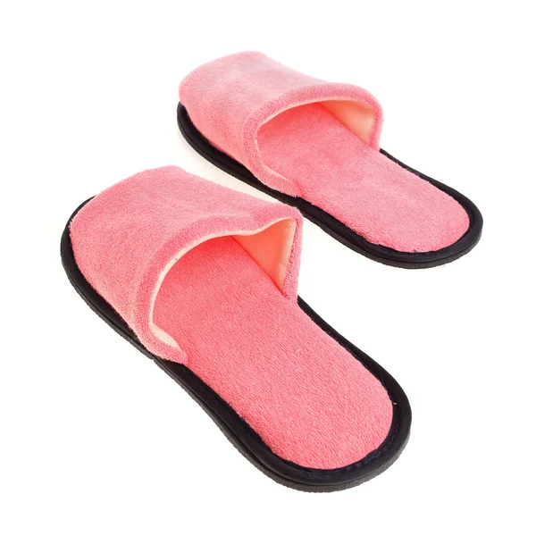 Pink slippers footwear isolated on white background — Stock Photo, Image