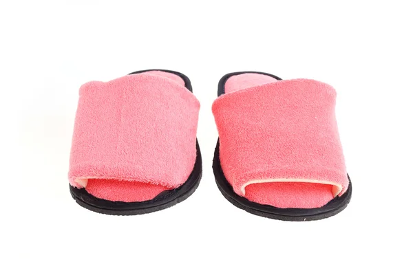 Roze pantoffels schoeisel geïsoleerd op witte achtergrond — Stockfoto