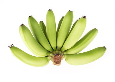 yeşil muz çiğ beyaz arka plan üzerinde izole