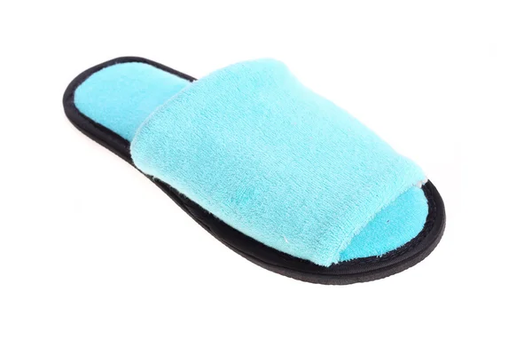 Blauwe slippers schoeisel geïsoleerd op witte achtergrond — Stockfoto
