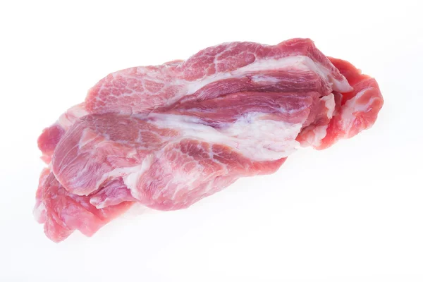 Rohes Schweinefleisch isoliert auf weißem Hintergrund — Stockfoto