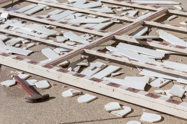 Front gate sliding door broken of house — Stock Photo, Image