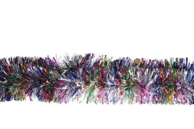 renkli tinsel nesneleri kutlama parti dekore edilmiştir.