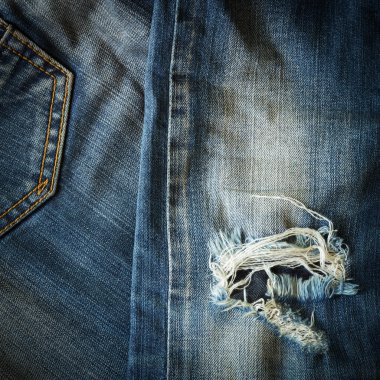 denim blue jeans old torn of fashion design clipart