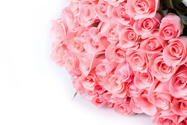 Rosa rosa rosa buquê de flores no fundo branco — Fotografia de Stock