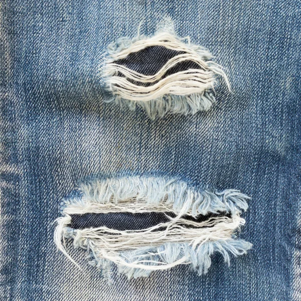 Denim jeans blauw oude gescheurd van modevormgeving — Stockfoto