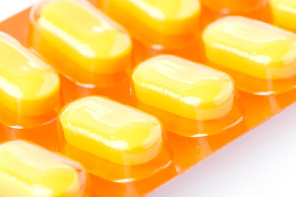 Pillole arancioni di medico — Foto Stock