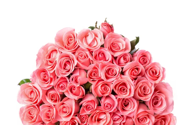 Różowy kwiat róży bukiet na białym tle — Zdjęcie stockowe