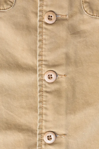 Brown shirt background with stitch seam textile and botton — Stock Photo, Image