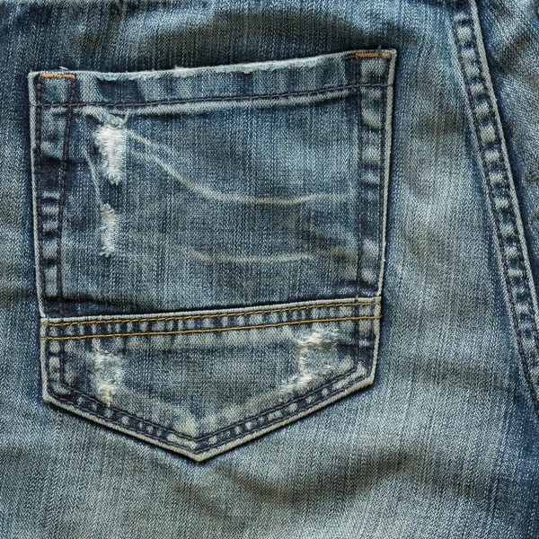 Tasca posteriore di moda blue jeans — Foto Stock