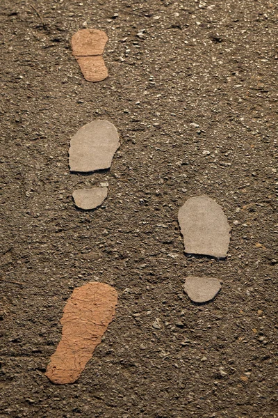 Symbol nohy chůze pruhu na silnici — Stock fotografie