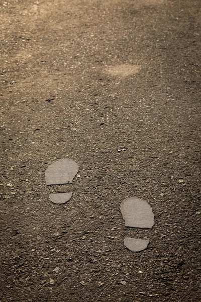 脚走车道道路上的标志 — 图库照片