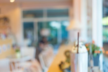 Soyut Cafe kahve iç, bulanık ufuk yansıma