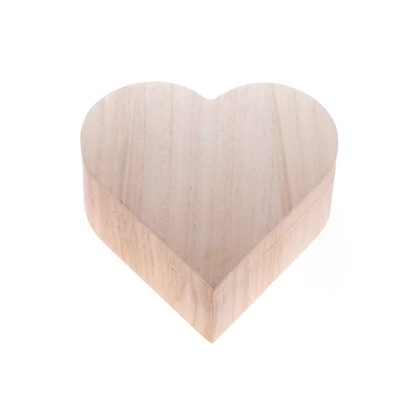 Сердце деревянная коробка любви изолированы на белом фоне — стоковое фото