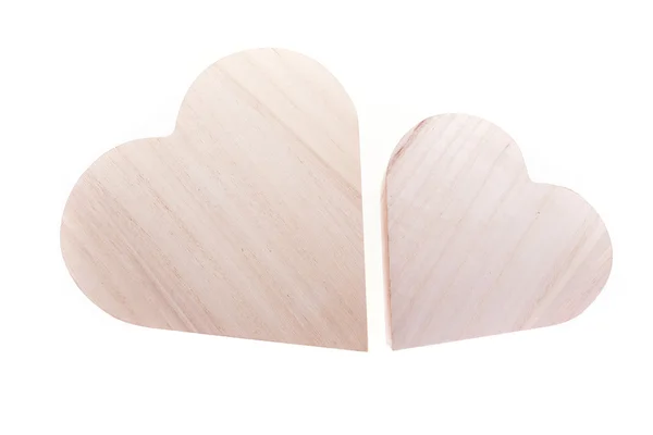 Coeur boîte en bois d'amour isolé sur fond blanc — Photo