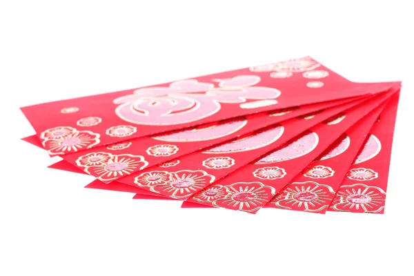 Red envelope isolated on white background for gift — Stock Photo, Image