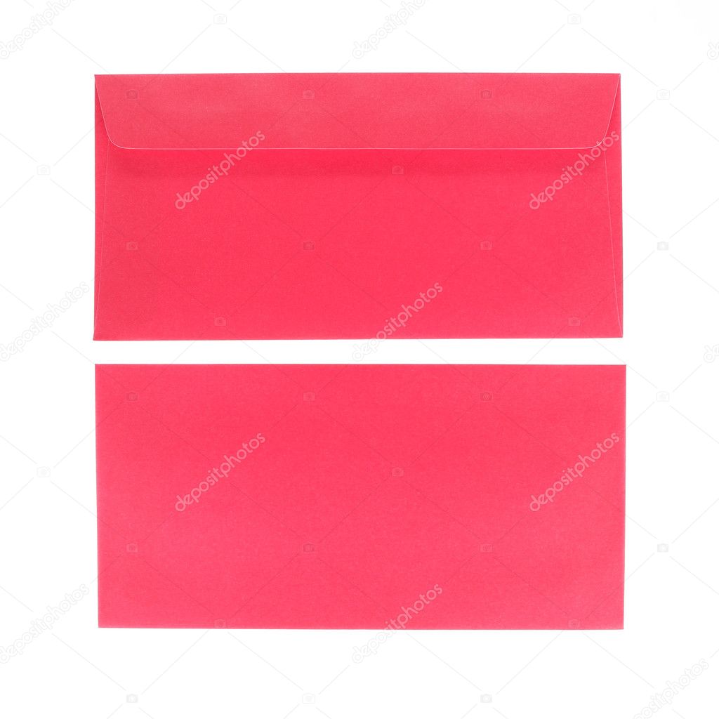 Red envelope isolated on white background for gift