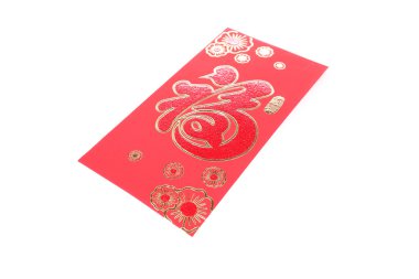 Hediye için beyaz arka plan üzerinde izole kırmızı zarf