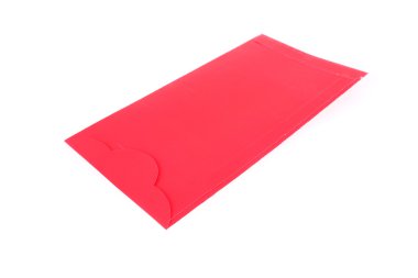 Hediye için beyaz arka plan üzerinde izole kırmızı zarf