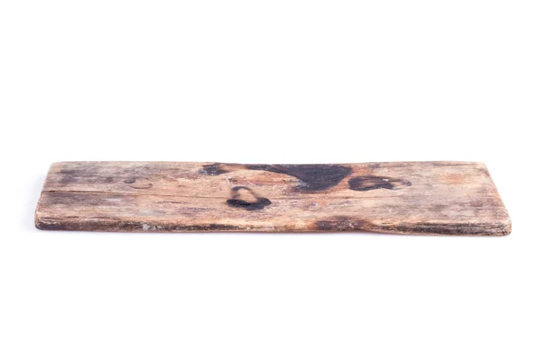 Old wood board weathered isolated on white background — Stock Photo, Image