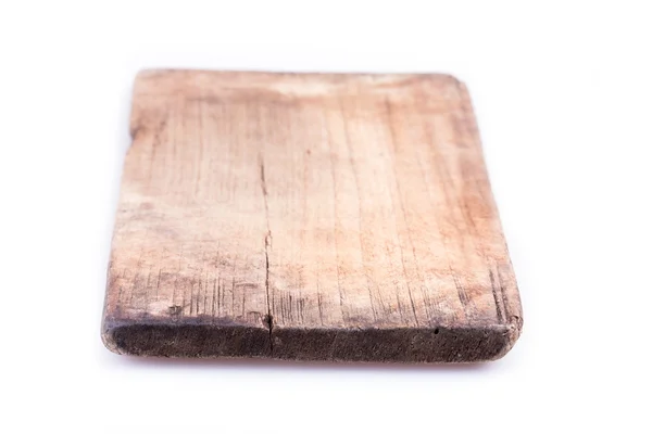 Tablero de madera vieja resistido aislado sobre fondo blanco —  Fotos de Stock