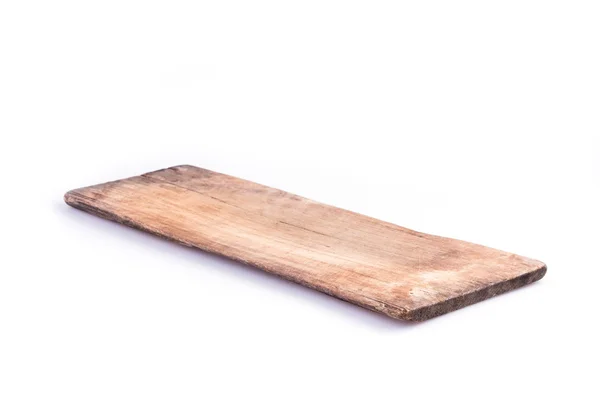 Tablero de madera vieja resistido aislado sobre fondo blanco — Foto de Stock