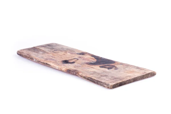 Old wood board weathered isolated on white background — Stock Photo, Image