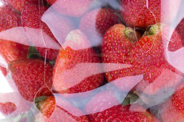 plastik torba ambalaj çilek sulu meyve