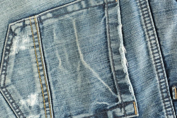 Back pocket of fashion blue jeans — Stock Photo, Image