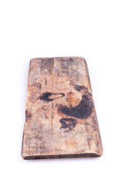 eski ahşap tahta üzerinde izole beyaz arka plan yıpranmış